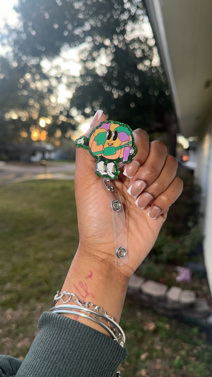 King Cake Mardi Gras Badge Reel