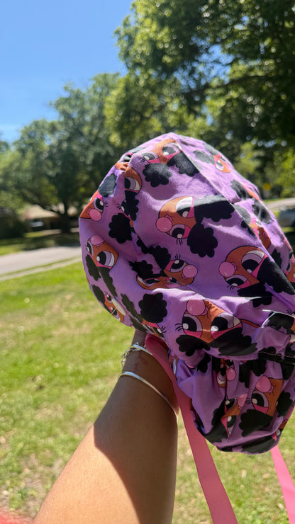 Pretty in Pigtails Satin-Lined Scrub Cap