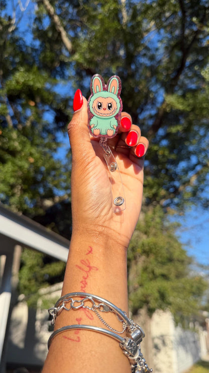 Blue Labubu Badge Reel