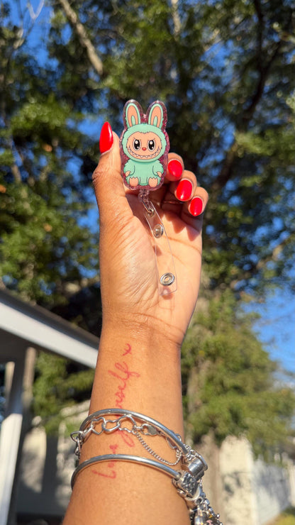 Blue Labubu Badge Reel